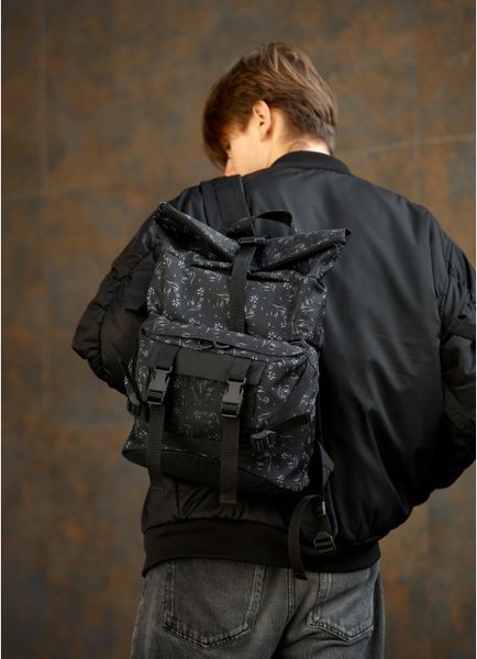 Рюкзак рол Sambag RollTop Double чорний принт