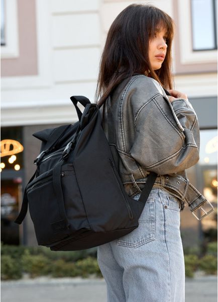 Рюкзак ролл Sambag унісекс RollTop LTT чорний оксфорд