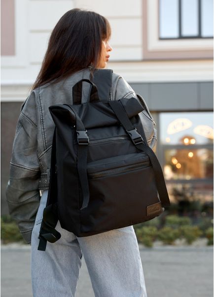 Рюкзак ролл Sambag унісекс RollTop LTT чорний оксфорд